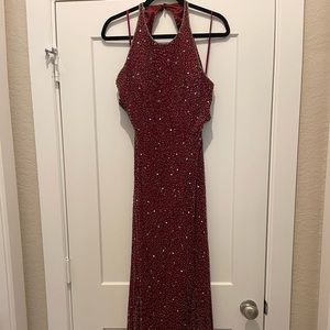 Halter style prom dress.